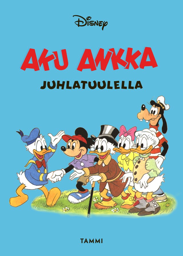 Kirjankansi teokselle Aku Ankka juhlatuulella (e-äänikirja)