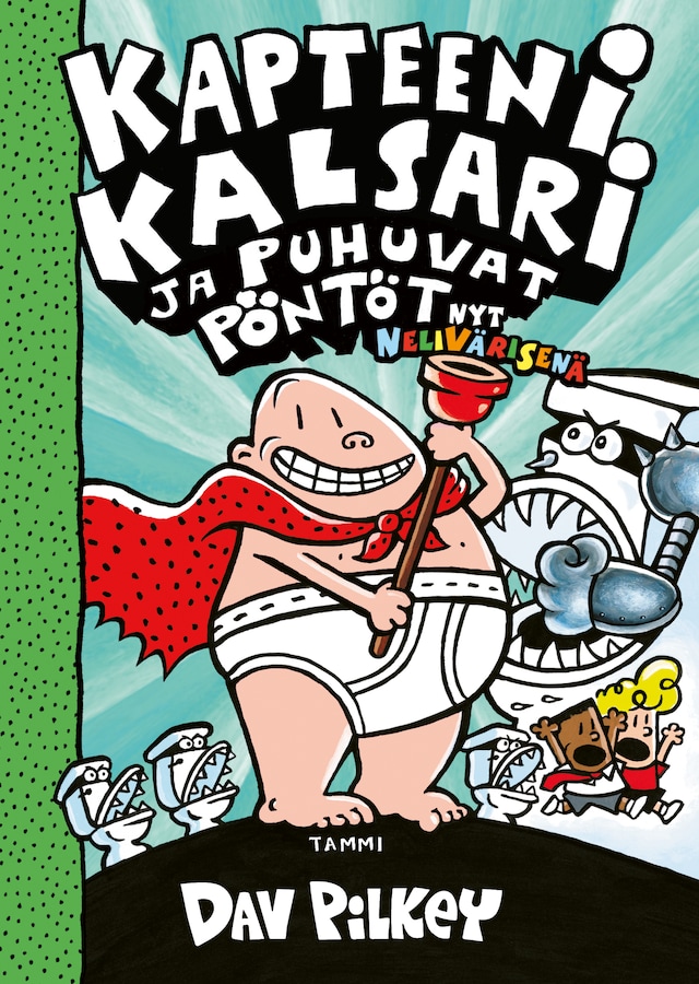 Book cover for Kapteeni Kalsari ja puhuvat pöntöt (nelivärinen)