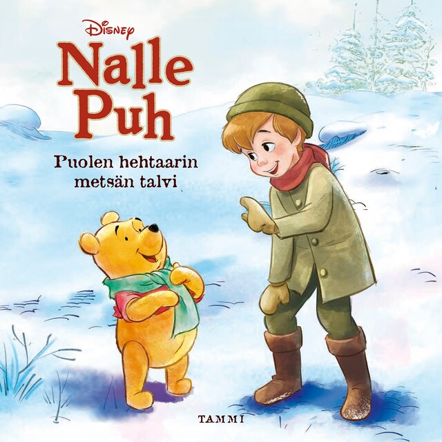 Kirjankansi teokselle Disney. Nalle Puh. Puolen hehtaarin metsän talvi