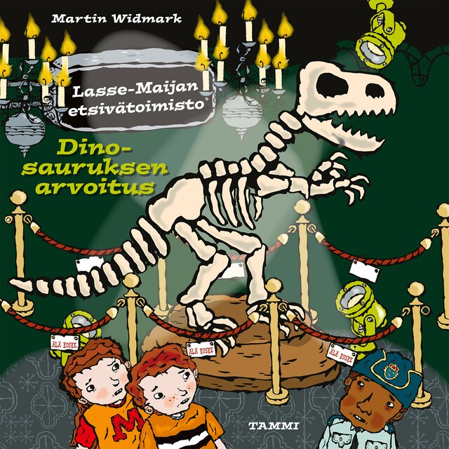 Portada de libro para Dinosauruksen arvoitus. Lasse-Maijan etsivätoimisto