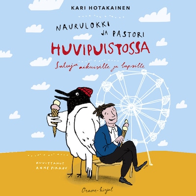 Naurulokki ja pastori huvipuistossa