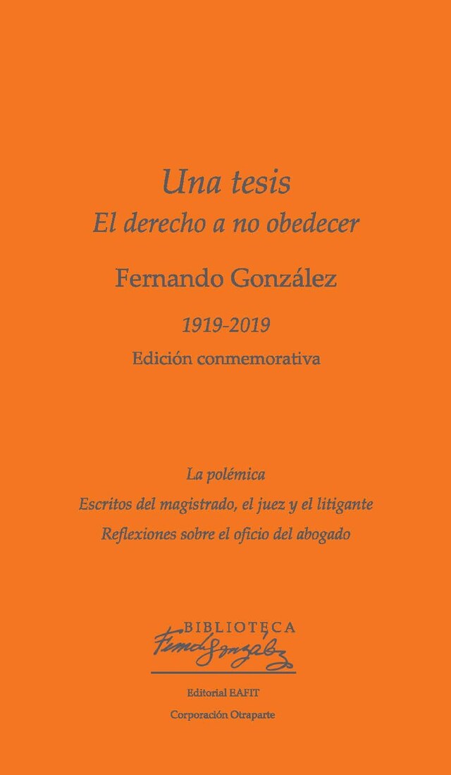 Copertina del libro per Una tesis. El derecho a no obedecer