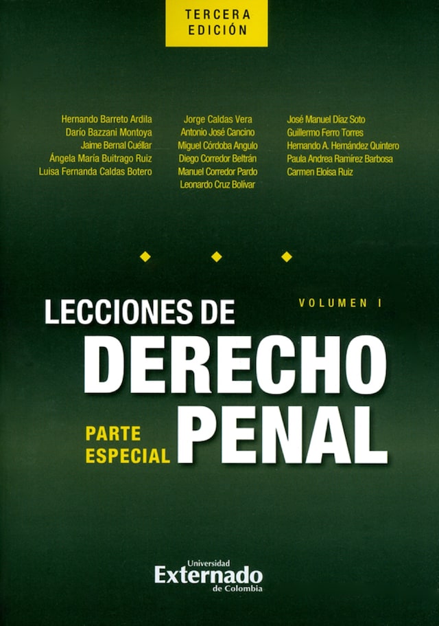 Book cover for Lecciones de derecho penal. Parte especial. Volumen I. Tercera edición