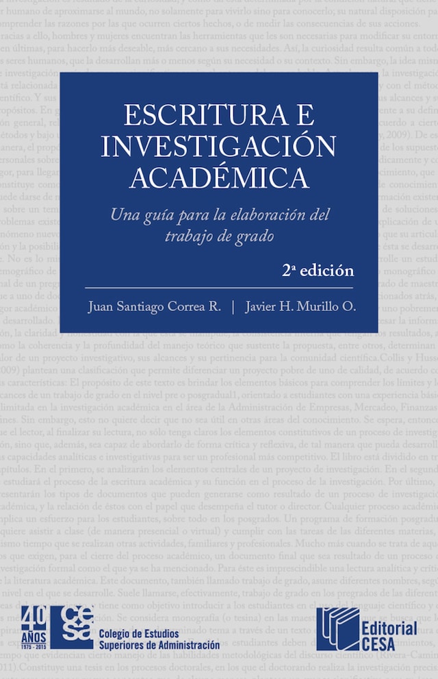 Buchcover für Escritura e investigación académica: Una guía para la elaboración del trabajo de grado