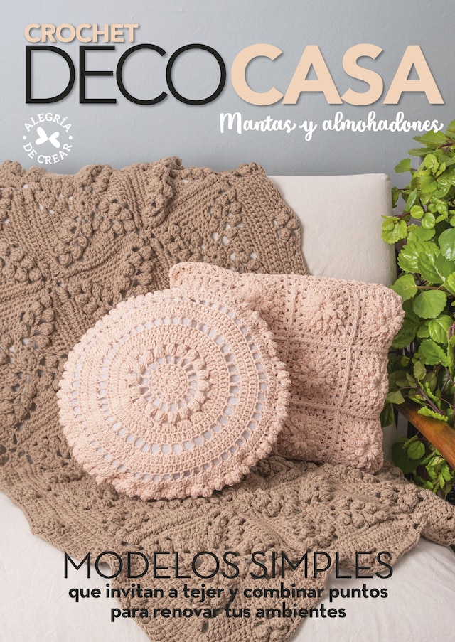 Okładka książki dla Crochet DecoCasa. Mantas y almohadones