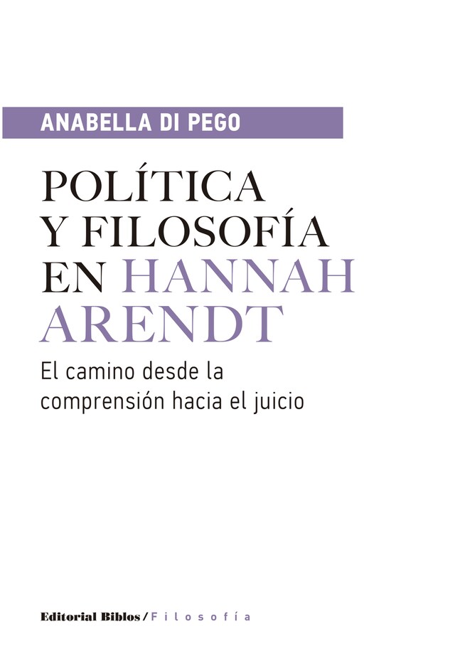 Bokomslag för Política y filosofía en Hannah Arendt