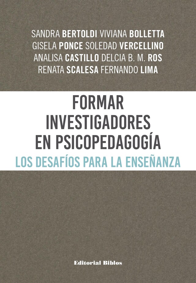 Copertina del libro per Formar investigadores en Psicopedagogía