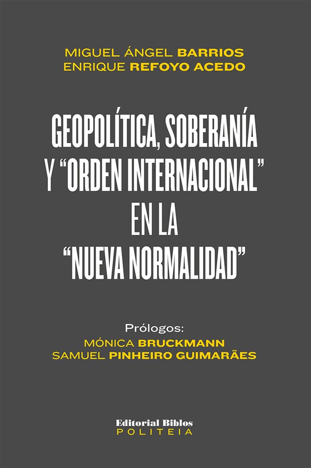 Boekomslag van Geopolítica, soberanía y "orden internacional" en la "nueva normalidad"