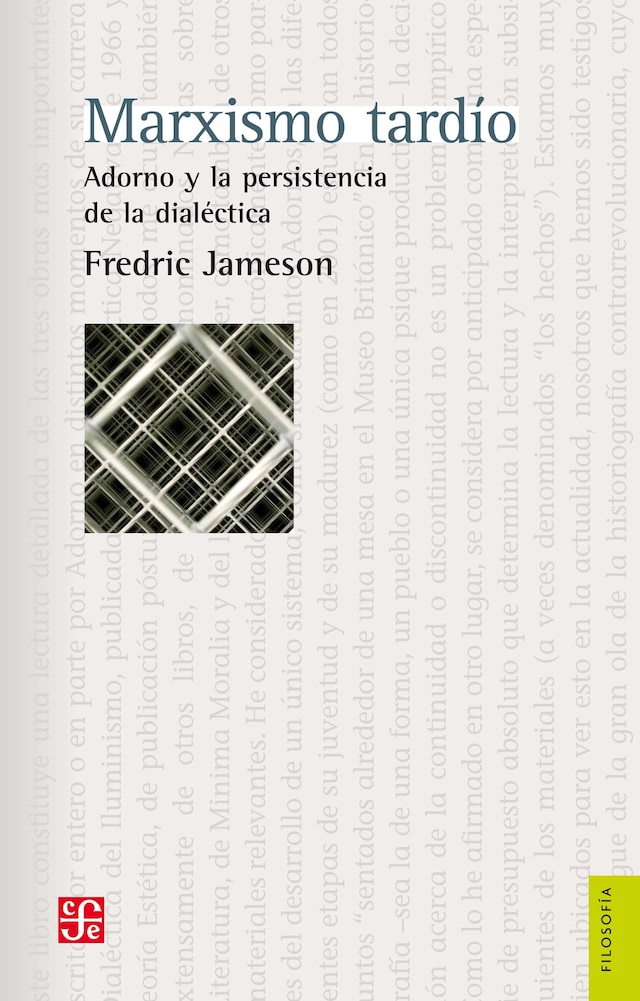 Boekomslag van Marxismo tardío. Adorno y la persistencia de la dialéctica