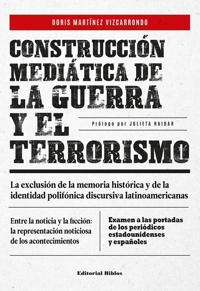 Kirjankansi teokselle Construcción mediática de la guerra y el terrorismo