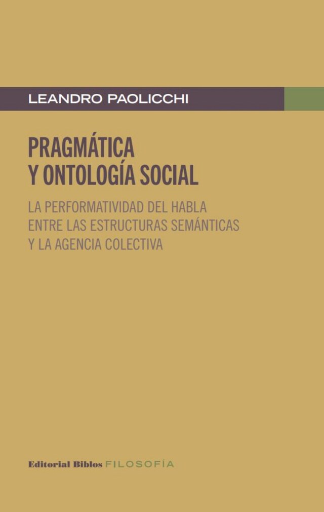 Buchcover für Pragmática y ontología social