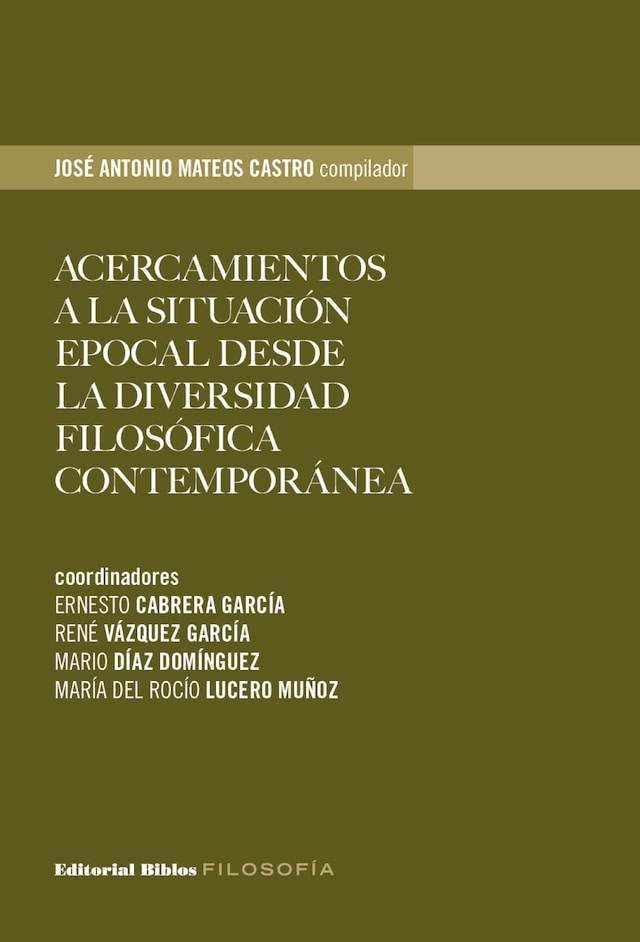 Kirjankansi teokselle Acercamientos a la situación epocal desde la diversidad filosófica contemporánea