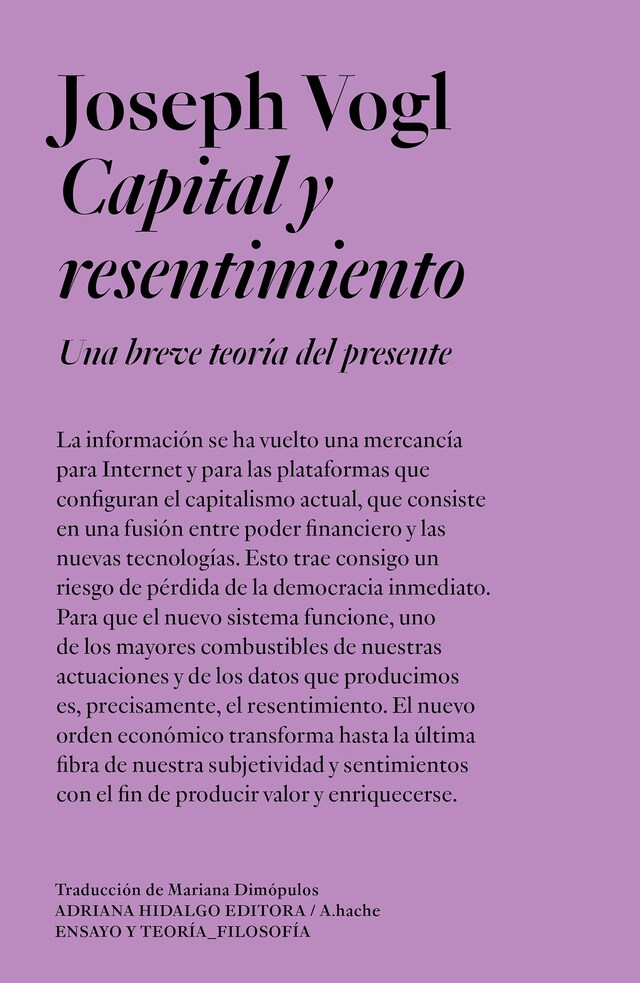 Book cover for Capital y resentimiento