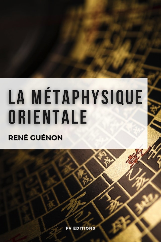 Book cover for La métaphysique orientale
