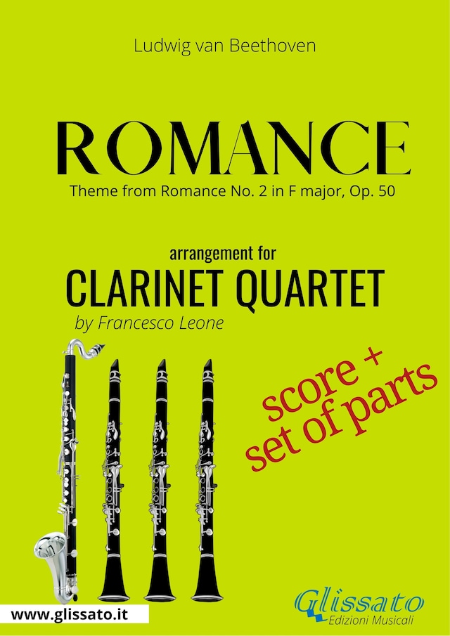 Okładka książki dla Theme from Romance  - Clarinet Quartet score & parts