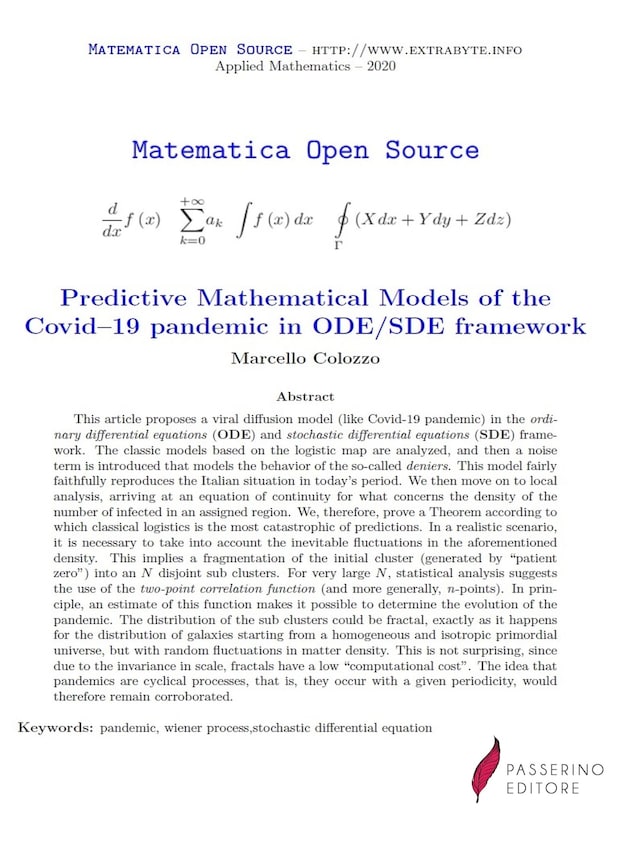 Predictive Mathematical Models of the Covid–19 pandemic in ODE/SDE framework
