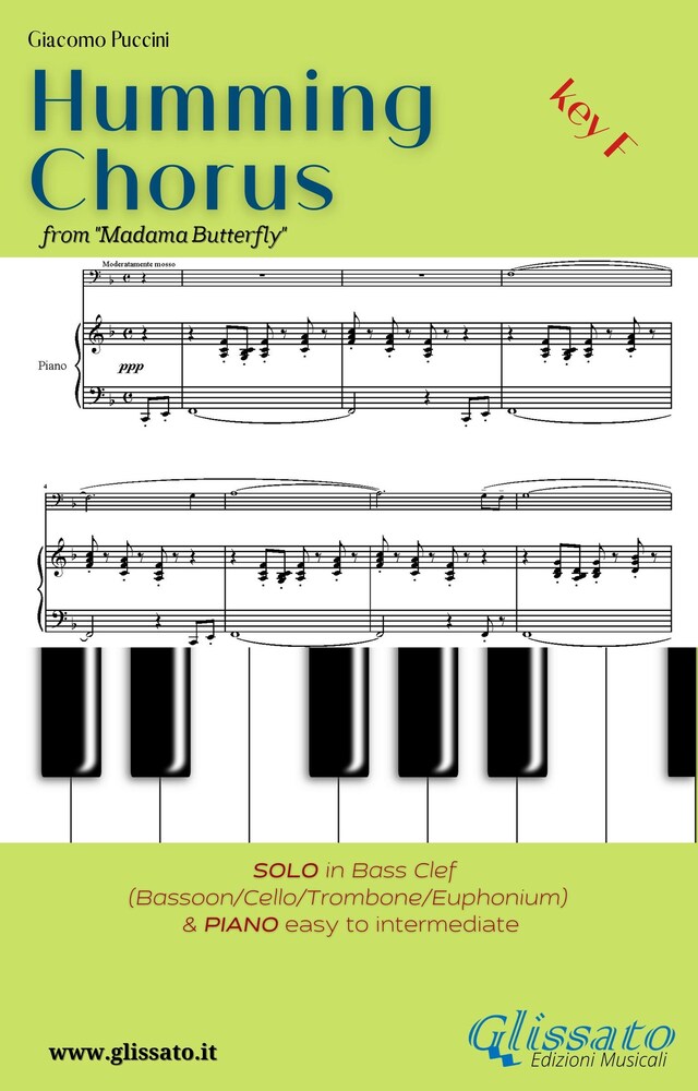 Humming Chorus - Low Bass clef Solo instr. and Piano (Key F)