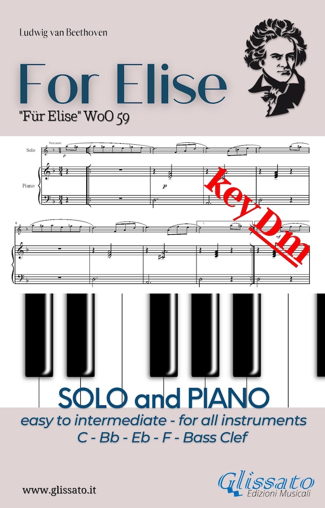 Couverture de livre pour For Elise - All instruments and Piano (easy/intermediate) key Dm