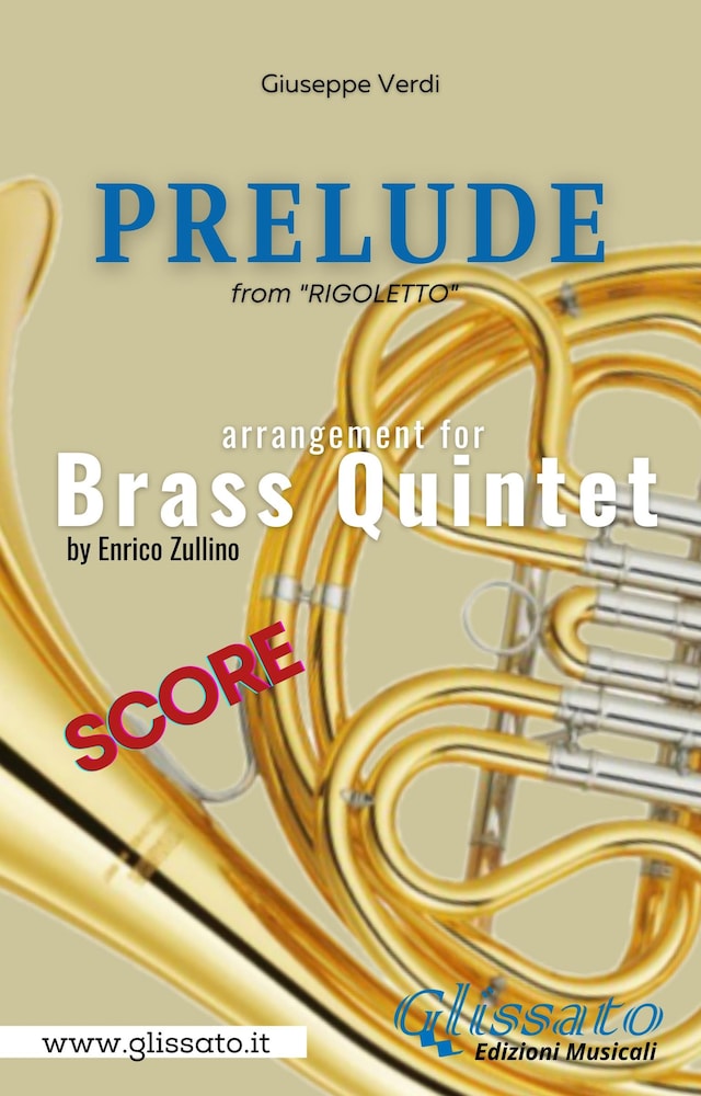 Couverture de livre pour Prelude (Rigoletto) - Brass Quintet - score