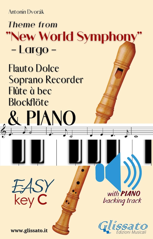 Book cover for Largo from "New World Symphony" - Soprano Recorder & Piano + audio track