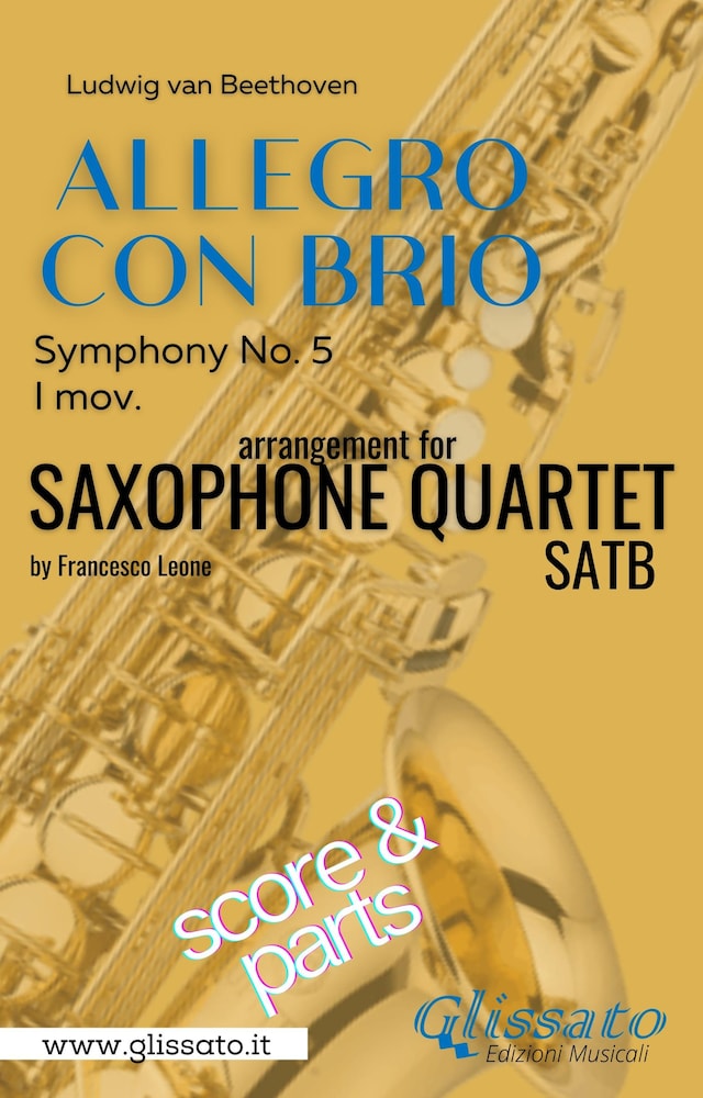 Book cover for Allegro con Brio (Symphony No. 5) Sax Quartet (parts & score)