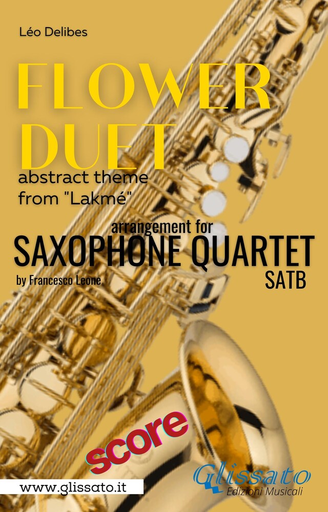 Book cover for "Flower Duet" abstract theme - Saxophone Quartet (score)