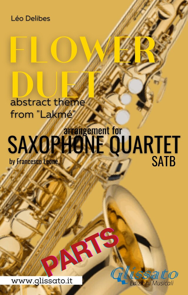 Book cover for "Flower Duet" abstract theme - Saxophone Quartet satb (parts)
