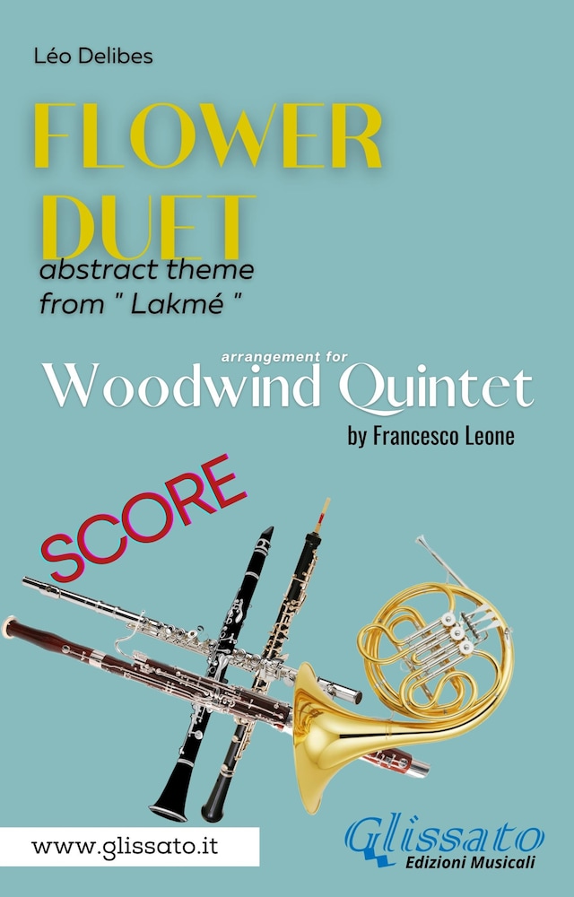 Book cover for "Flower Duet" abstract theme - Woodwind Quintet (score)