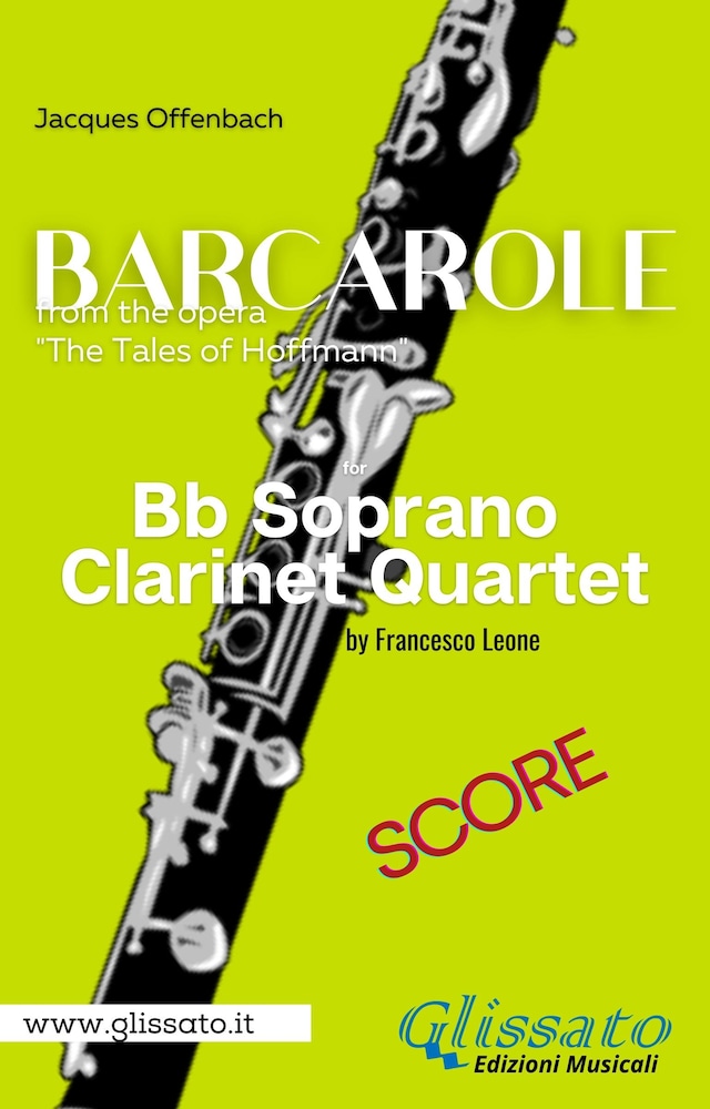 Book cover for Barcarole -  Soprano Clarinet Quartet (score)