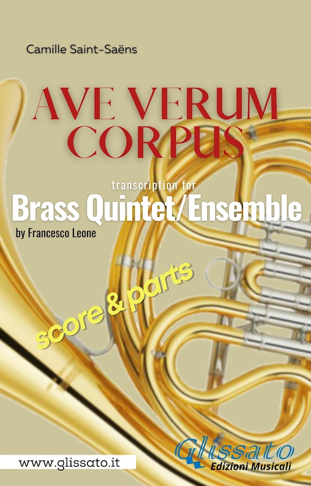 Couverture de livre pour Ave Verum (Saint-Saëns) Brass Quintet/Ensemble score & parts