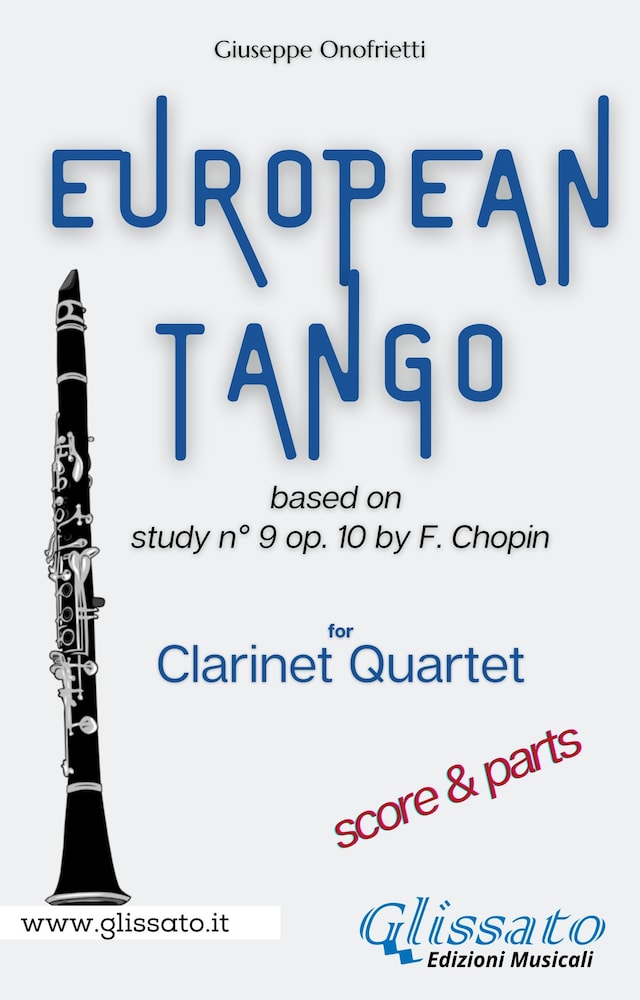 Book cover for "European Tango" for Clarinet Quartet