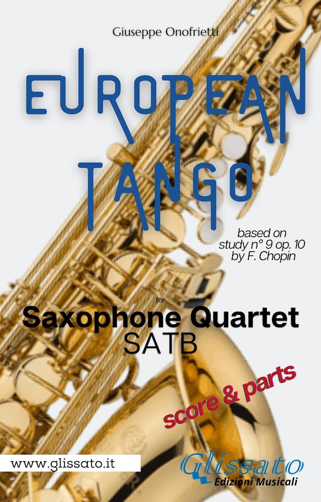 Book cover for "European Tango" for Saxophone Quartet