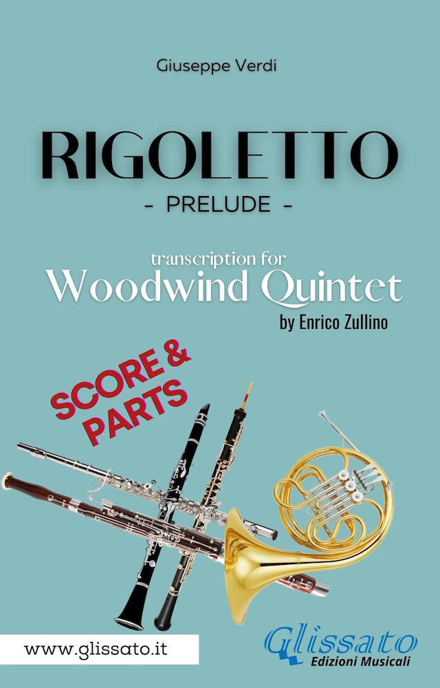 Okładka książki dla Rigoletto (prelude) Woodwind Quintet  (score & parts)