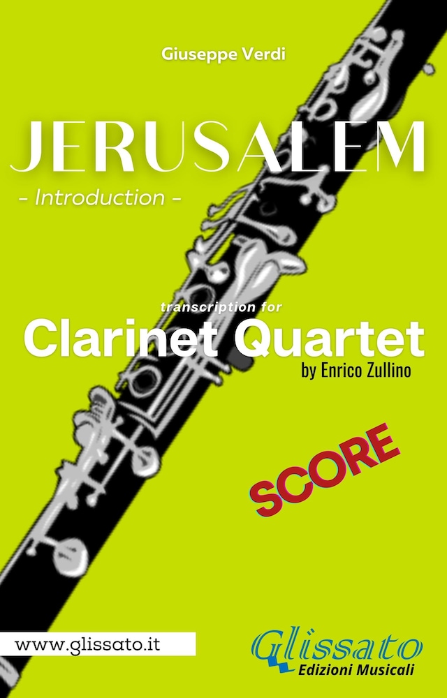 Couverture de livre pour Jerusalem - Clarinet Quartet (score)