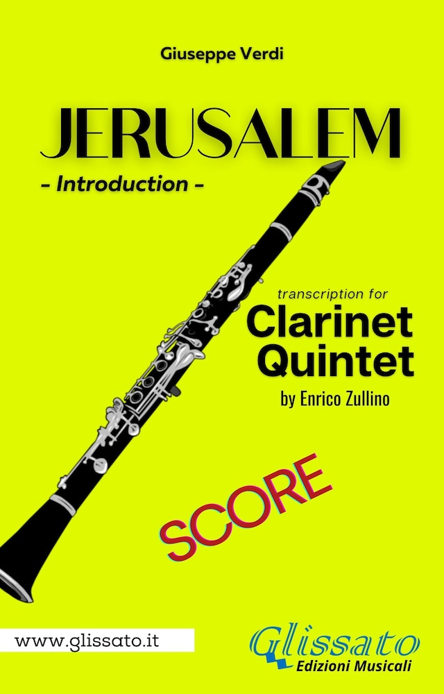 Buchcover für Jerusalem - Clarinet Quintet (score)