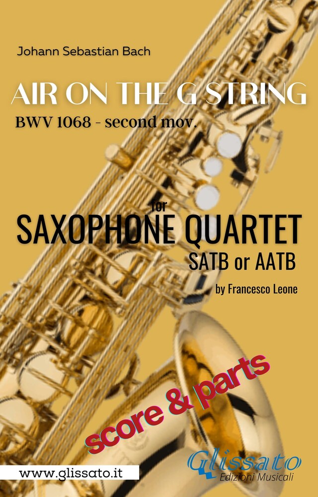 Book cover for Air on the G string - Sax Quartet (score & parts)