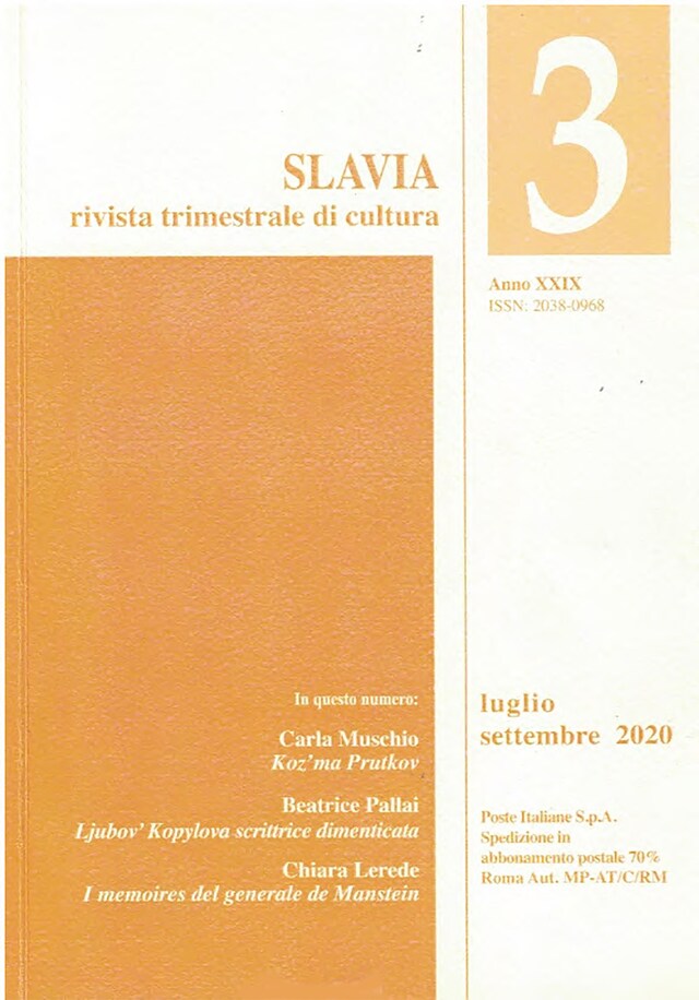 Boekomslag van Slavia N. 2020 3