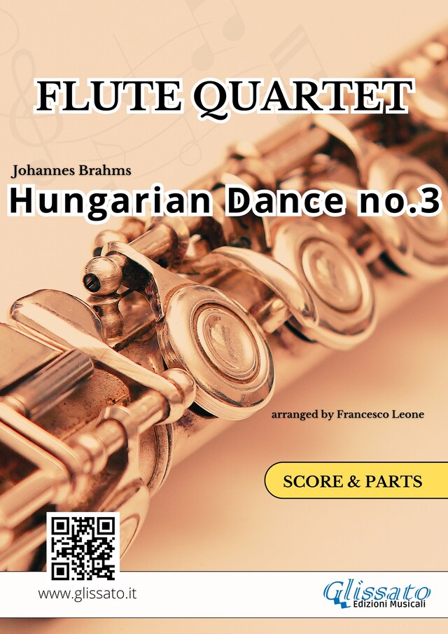 Bokomslag för Hungarian Dance no.3 - Flute Quartet (Score & Parts)