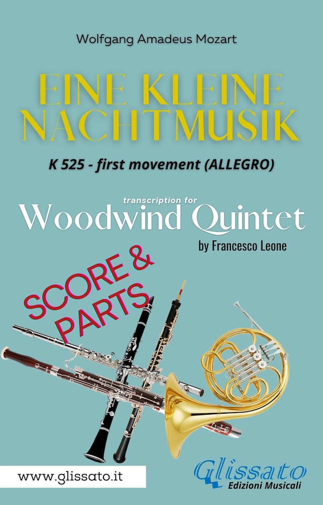 Book cover for Allegro from "Eine Kleine Nachtmusik" for Woodwind Quintet (score & parts)
