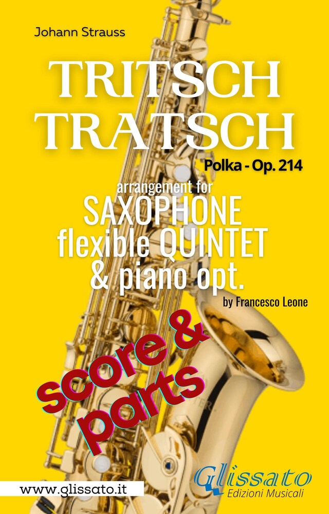 Kirjankansi teokselle Tritsch Tratsch - flexible Sax Quintet + opt.piano (score & parts)