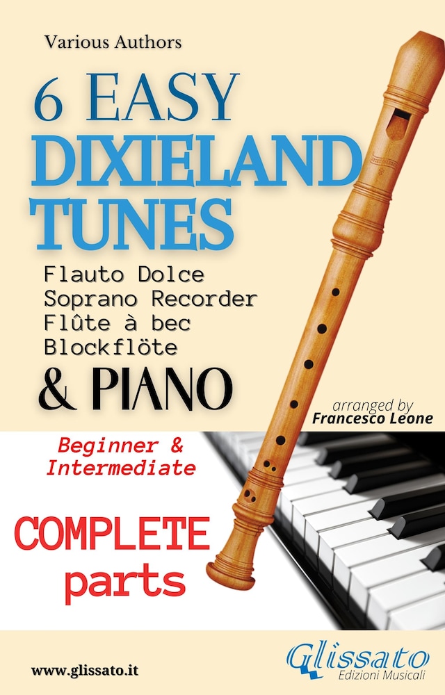 Copertina del libro per 6 Easy Dixieland Tunes - Soprano recorder & Piano (complete)