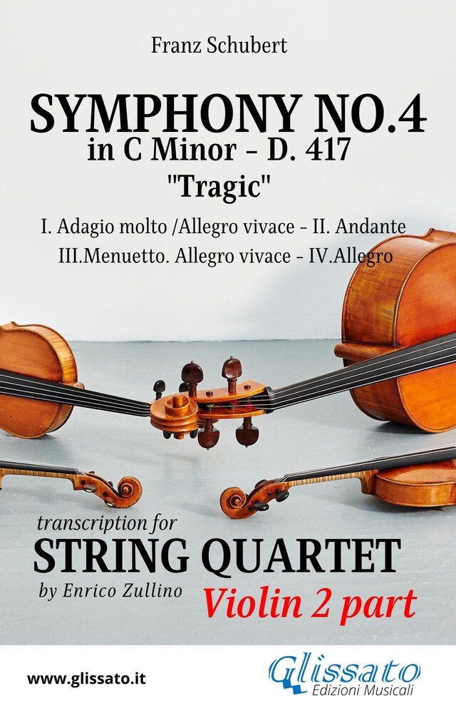Violin II part: Symphony No.4 "Tragic" by Schubert for String Quartet