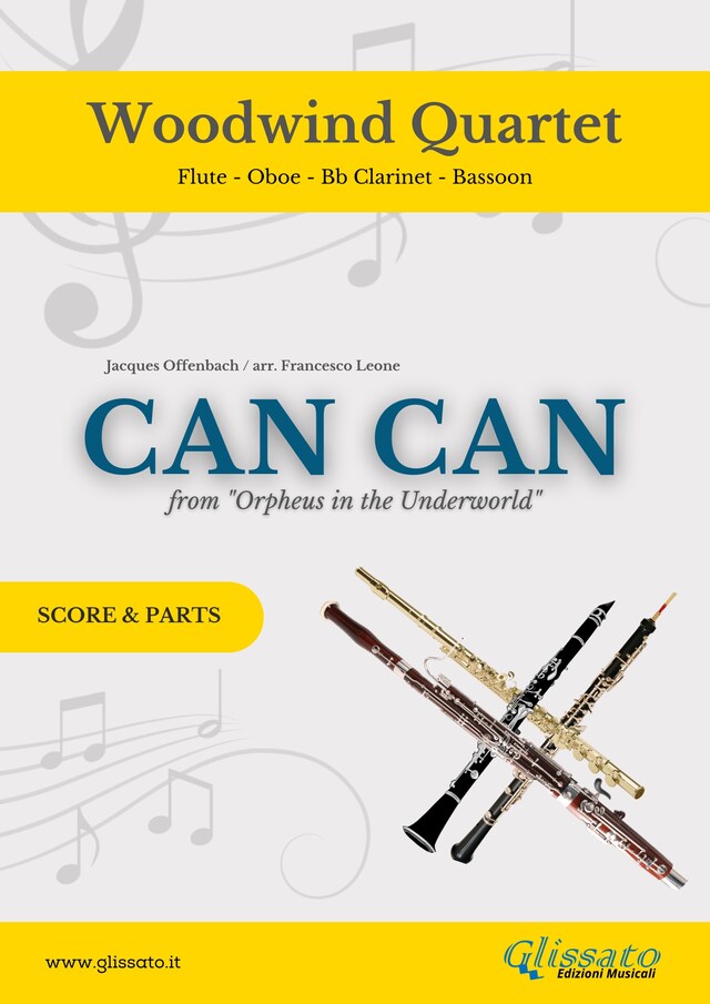 Book cover for Woodwind Quartet "Can Can" score & parts