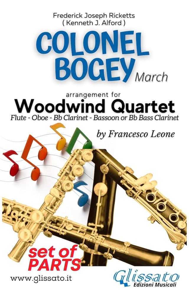 Boekomslag van Colonel Bogey -  Woodwind Quartet (parts)
