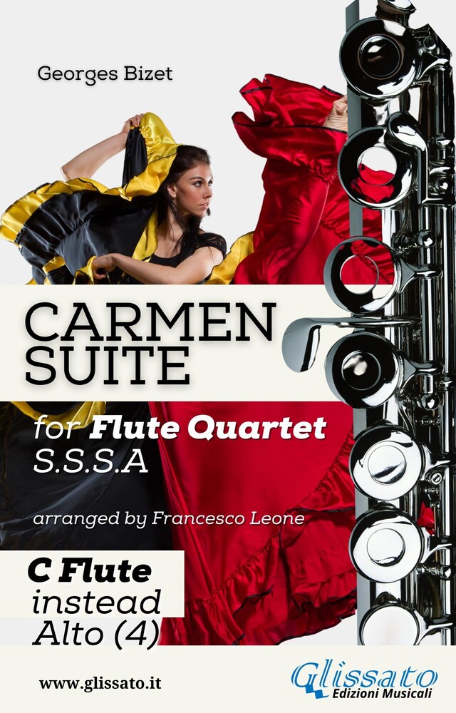 Book cover for "Carmen" Suite for Flute Quartet (C Flute instead Alto)