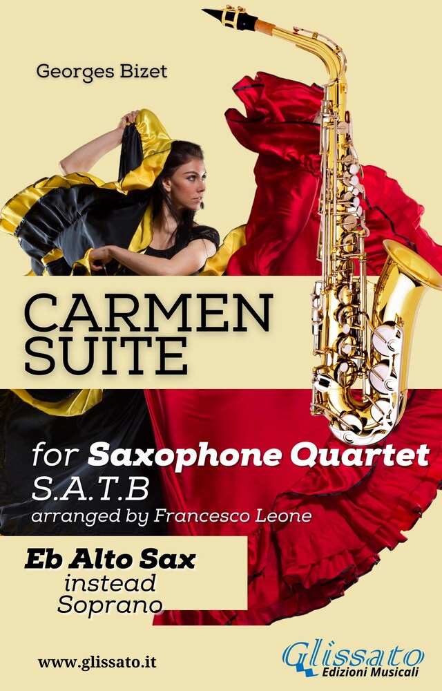 Kirjankansi teokselle "Carmen" Suite for Sax Quartet (Eb Alto instead S.)