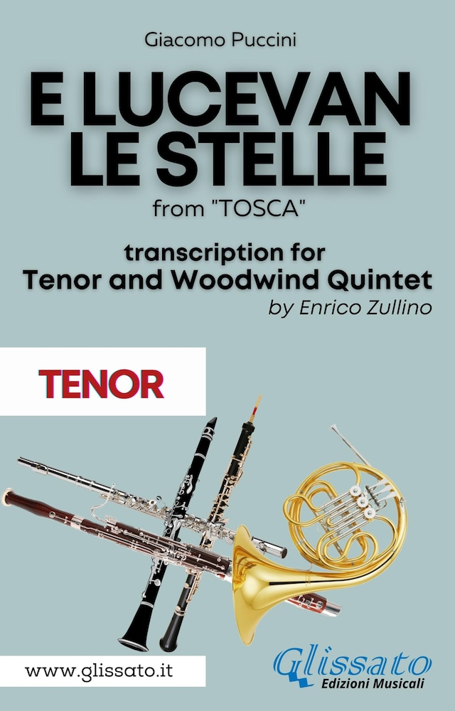 Kirjankansi teokselle E lucevan le stelle - Tenor & Woodwind Quintet (Tenor part)