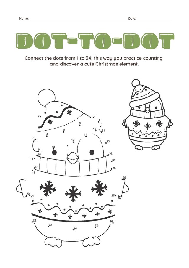 Copertina del libro per Dot-To-Dot Christmas Worksheet Set