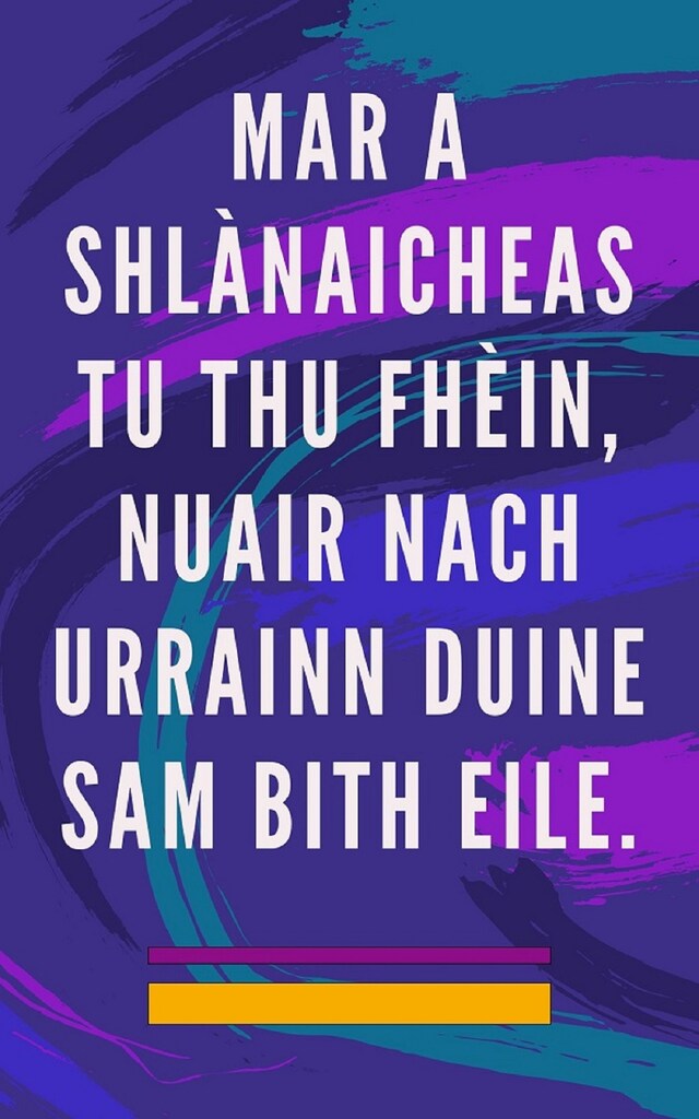 Kirjankansi teokselle Mar a shlànaicheas tu thu fhèin, nuair nach urrainn duine sam bith eile