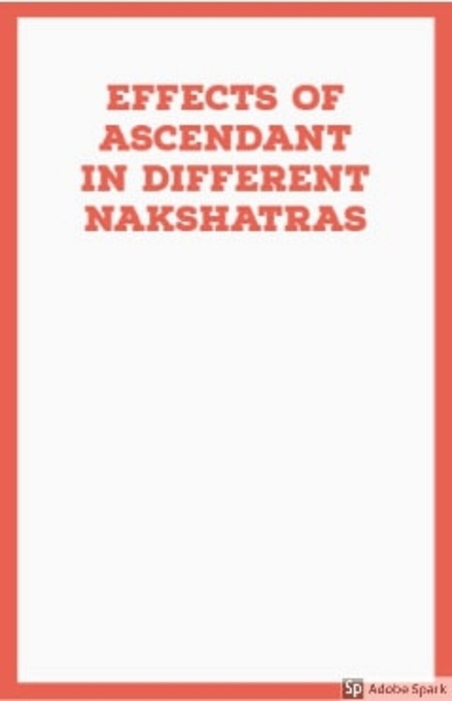 Kirjankansi teokselle Effects of Ascendant in Different Nakshatras